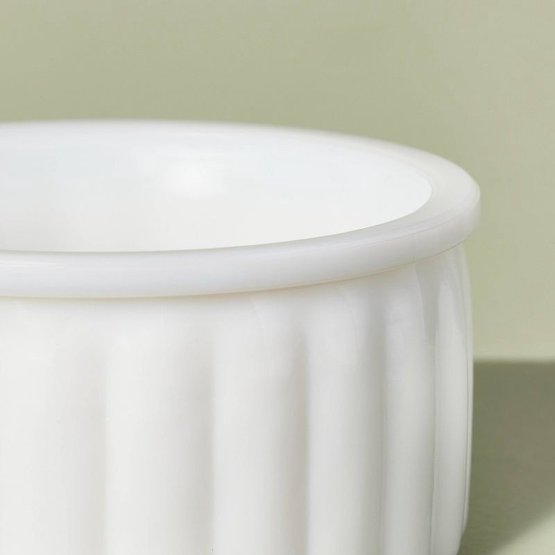 slide 4 of 4, Hearth & Hand with Magnolia Ribbed Milk Glass Bathroom Trinket Dish White - Hearth & Hand™ with Magnolia, 1 ct