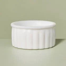 Hearth & Hand with Magnolia Ribbed Milk Glass Bathroom Trinket Dish White - Hearth & Hand™ with Magnolia