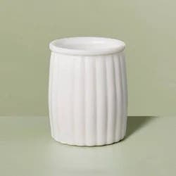 Hearth & Hand with Magnolia Ribbed Milk Glass Bathroom Tumbler White - Hearth & Hand™ with Magnolia: Elegant Vanity Accessory, Hand Washable