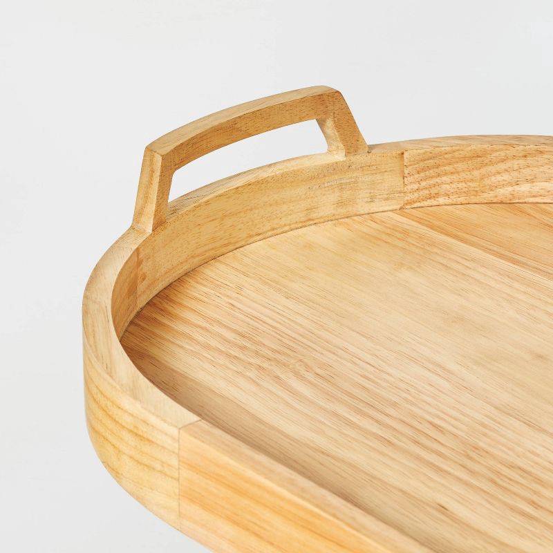 slide 4 of 4, Hearth & Hand with Magnolia 20"x13" Decorative Oval Wood Tray Natural - Hearth & Hand™ with Magnolia, 1 ct