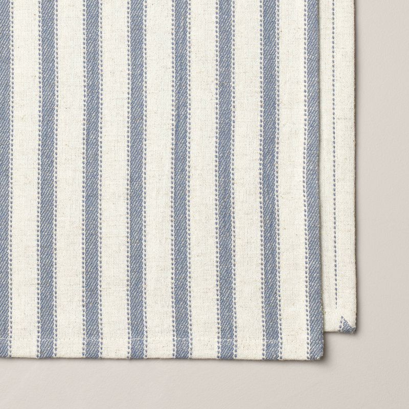 slide 3 of 3, Hearth & Hand with Magnolia 4pk Engineered Stripe Cloth Napkins Blue/Natural - Hearth & Hand™ with Magnolia, 4 ct