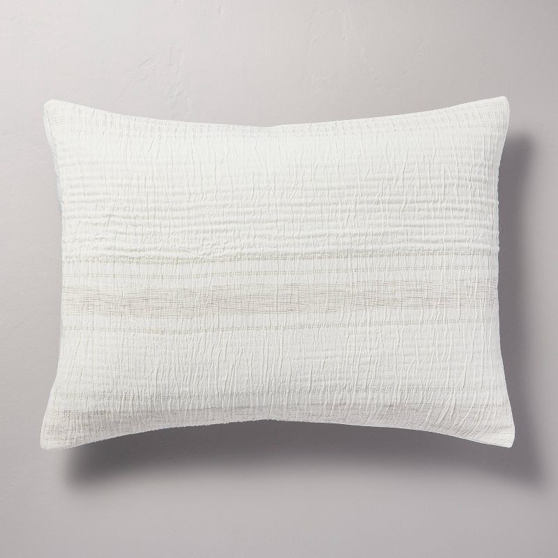 slide 3 of 5, Hearth & Hand with Magnolia 3pc King Heather Stripe Comforter Bedding Set Twilight Taupe - Hearth & Hand™ with Magnolia: OEKO-TEX Certified, Farmhouse Style, 3 ct