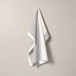 Hearth & Hand with Magnolia Mini Stripe Flour Sack Kitchen Towel Dark Gray/Cream - Hearth & Hand™ with Magnolia: Machine Washable, Cotton Weave