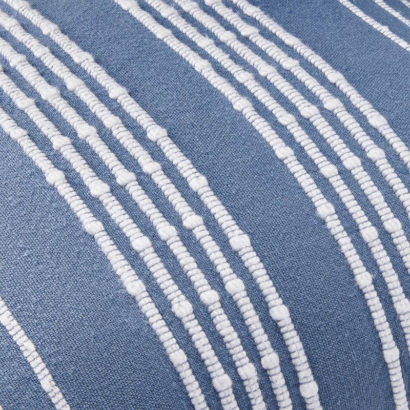 slide 3 of 4, Hearth & Hand with Magnolia 18"x18" Textured Bead Stripe Square Throw Pillow Blue/Cream - Hearth & Hand™ with Magnolia, 1 ct