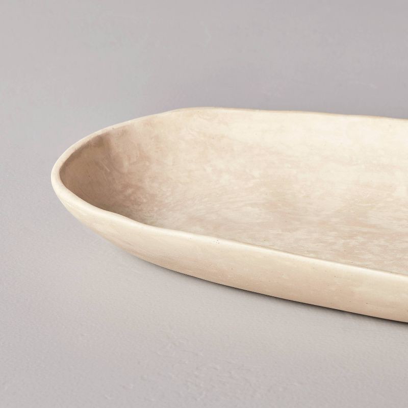 slide 3 of 3, Hearth & Hand with Magnolia 8"x19" Artisan Handcrafted Decorative Oval Tray Cream - Hearth & Hand™ with Magnolia, 1 ct