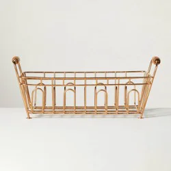 Hearth & Hand with Magnolia Metal Drying Rack Copper Finish - Hearth & Hand™ with Magnolia: Freestanding Iron & Wood, Countertop Kitchen Organizer