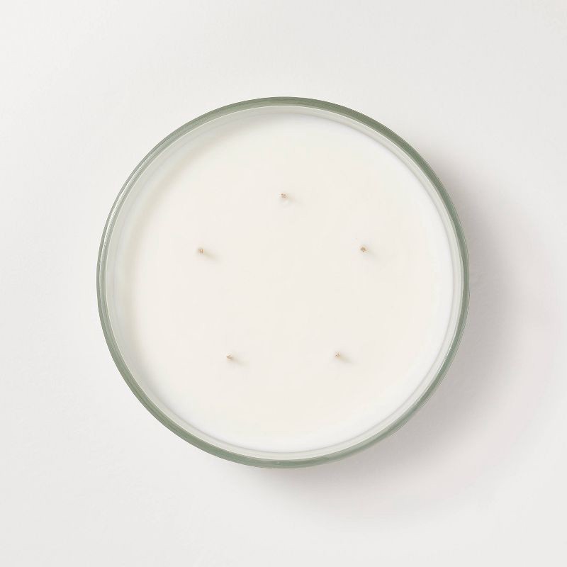 slide 3 of 3, Hearth & Hand with Magnolia 5-Wick Clear Glass Pampas Knob-Lid Jar Candle White 28oz - Hearth & Hand™ with Magnolia: Soy Blend, 40hr Burn Time, 28 oz