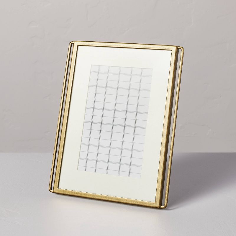 slide 3 of 4, Hearth & Hand with Magnolia 4"x6" Wire-Edge Brass Picture Frame Antique Finish - Hearth & Hand™ with Magnolia: Farmhouse Style, Metal with Glass, 1 ct