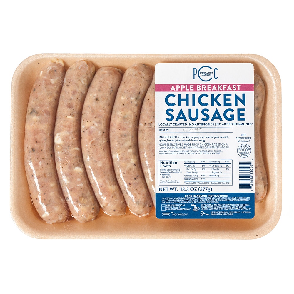 slide 1 of 1, PCC Chicken Apple Sausage Links, 13.3 oz