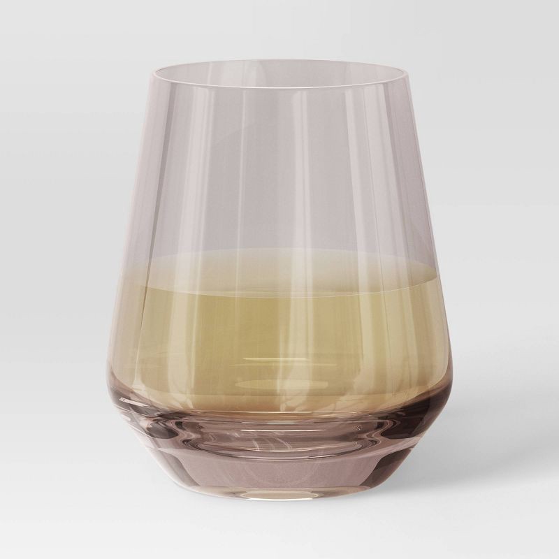 slide 3 of 3, 14.8oz Stemless Wine Glass Pink - Threshold™: Dishwasher-Safe, Recycled Content, Cold Beverages, 14.8 oz