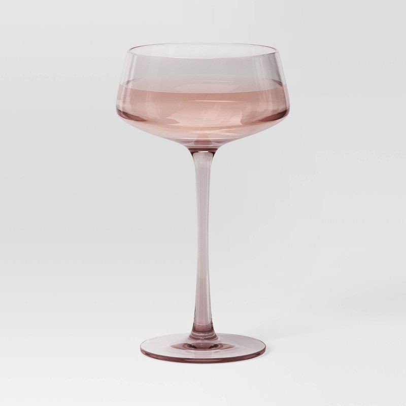 slide 3 of 3, 9.8oz Cocktail Coupe Glass Pink - Threshold™: Dishwasher-Safe, Lead-Free Drinkware, Recycled Content, 9.8 oz