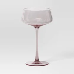 9.8oz Cocktail Coupe Glass Pink - Threshold™: Dishwasher-Safe, Lead-Free Drinkware, Recycled Content