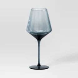 19.6oz Stemmed Wine Glass Blue - Threshold™: Dishwasher-Safe, Lead-Free, Recycled Content, Cold Beverages