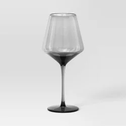 19.6oz Stemmed Wine Glass Gray - Threshold™: Dishwasher-Safe, Lead-Free, Recycled Content, Cold Beverages
