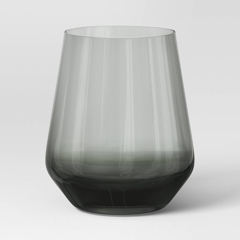 slide 1 of 3, 14.8oz Stemless Wine Glass Gray - Threshold™: Dishwasher-Safe, Lead-Free, Recycled Content, Cold Beverages, 14.8 oz