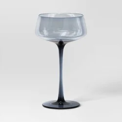 9.8oz Cocktail Coupe Glass Blue - Threshold™: Martini & Cocktail Glass, Lead-Free, Dishwasher-Safe Drinkware