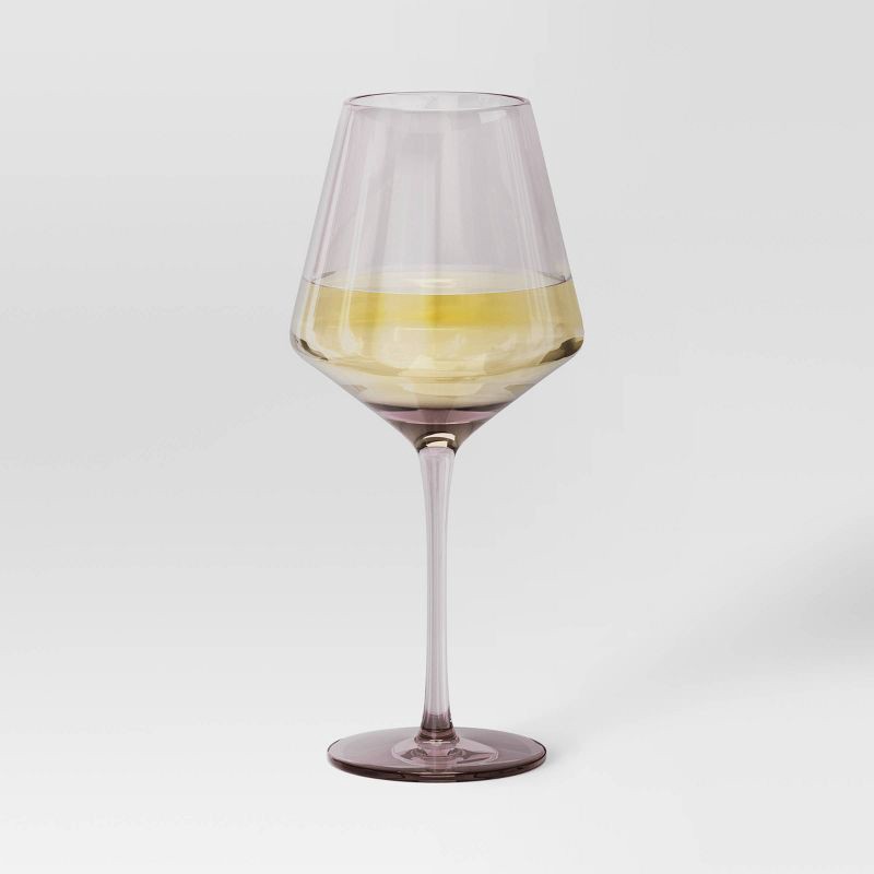 slide 3 of 3, 19.6oz Stemmed Wine Glass Pink - Threshold™: Dishwasher-Safe, Lead-Free, Recycled Content, Cold Beverages, 19.6 oz