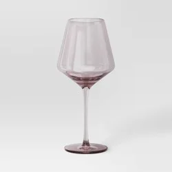 19.6oz Stemmed Wine Glass Pink - Threshold™: Dishwasher-Safe, Lead-Free, Recycled Content, Cold Beverages