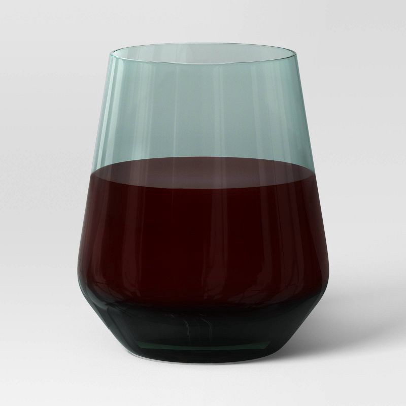 slide 3 of 3, 14.8oz Stemless Wine Glass Teal - Threshold™: Dishwasher-Safe, Lead-Free, Recycled Content, Cold Beverages, 14.8 oz