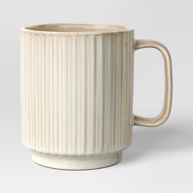 slide 1 of 3, 16oz Moira Ceramic Mug Cream - Threshold™, 16 oz
