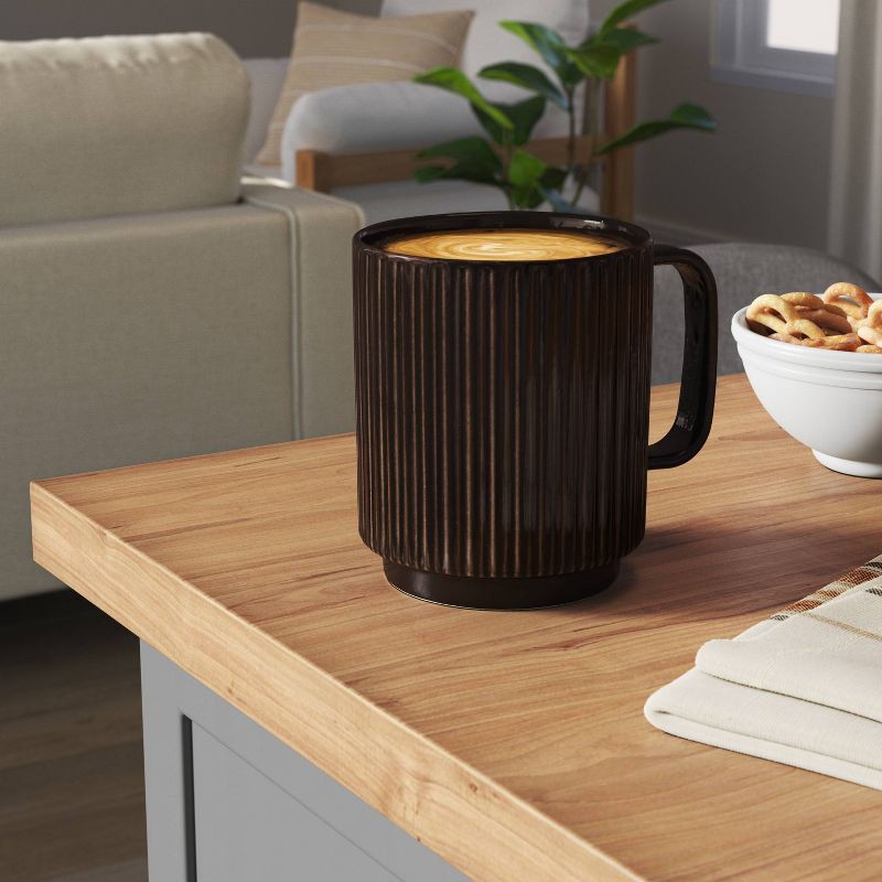 slide 2 of 3, 16oz Moira Ceramic Mug Black - Threshold™, 16 oz