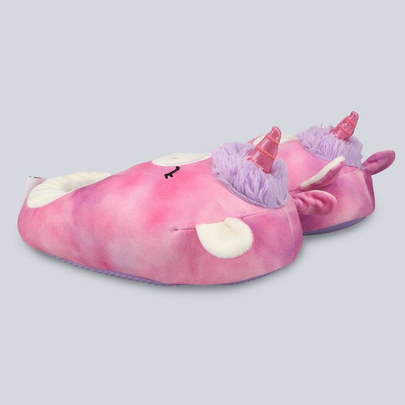 slide 2 of 4, Squishmallows Kids' Lola the Unicorn Plush Slippers - Berry Purple 4-5: Cushioned Footbed, Slip On, 1 ct