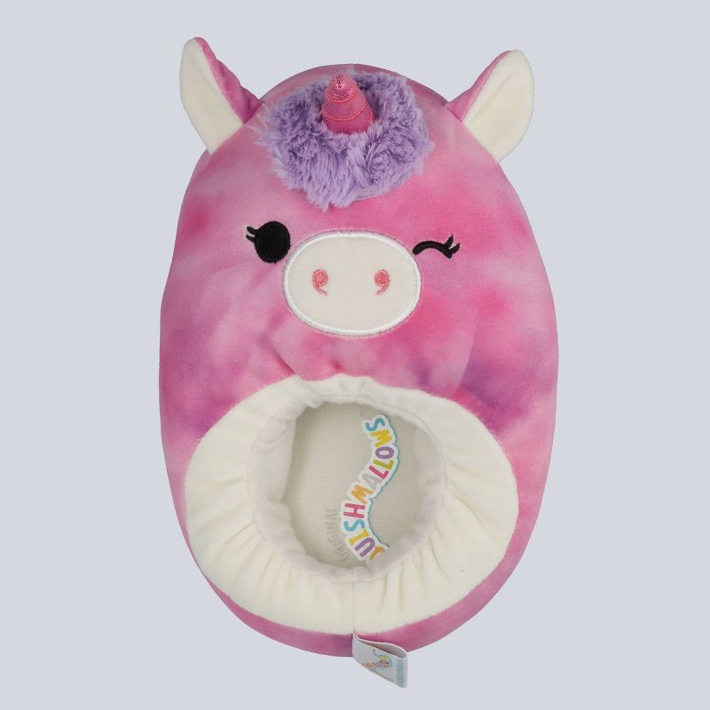 slide 1 of 4, Squishmallows Kids' Lola the Unicorn Plush Slippers - Berry Purple 4-5: Cushioned Footbed, Slip On, 1 ct