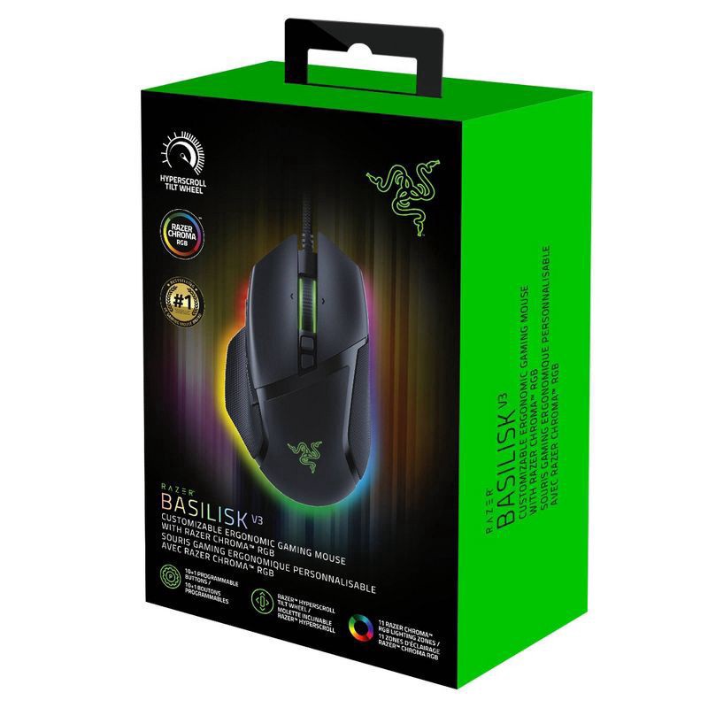 slide 2 of 9, Razer Basilisk V3 Ergonomic Wired Gaming Mouse, 1 ct