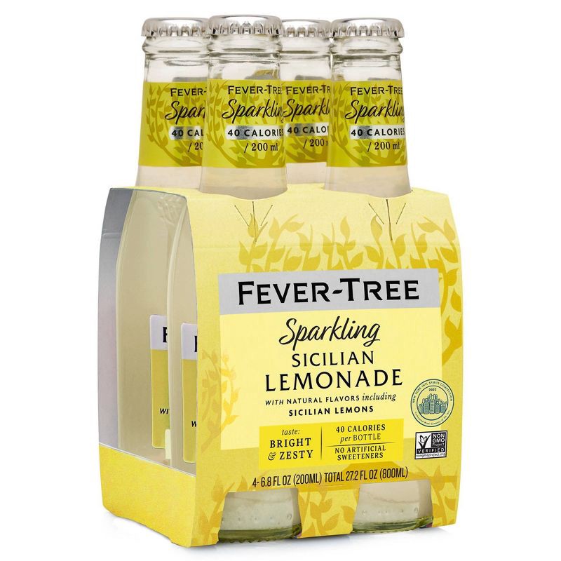 slide 2 of 6, Fever-Tree Sparkling Sicilian Lemonade - 4pk/800ml Bottles, 4 ct, 800 ml