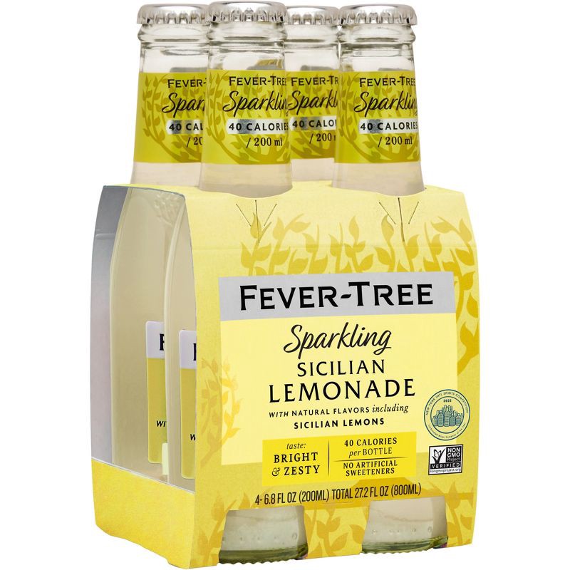 slide 1 of 6, Fever-Tree Sparkling Sicilian Lemonade - 4pk/800ml Bottles, 4 ct, 800 ml