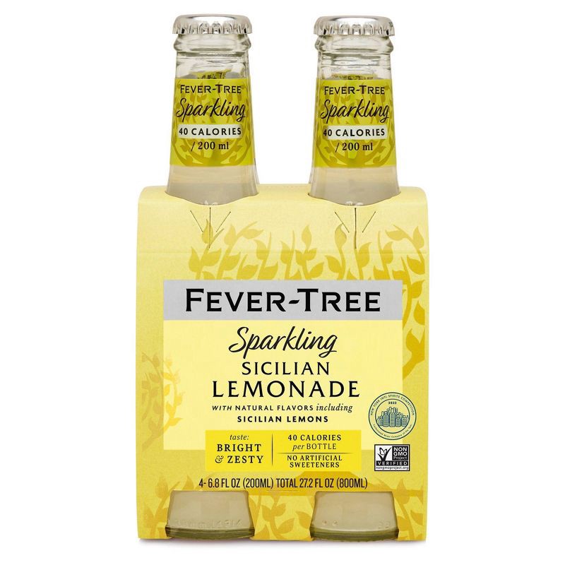 slide 1 of 6, Fever-Tree Sparkling Sicilian Lemonade - 4pk/800ml Bottles, 4 ct, 800 ml