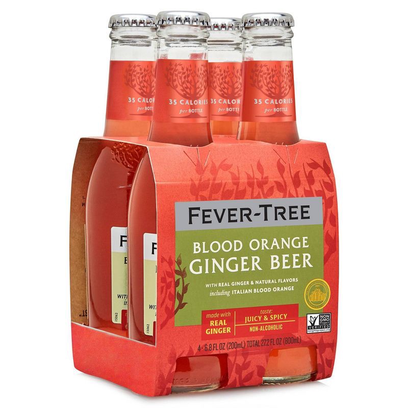 slide 2 of 6, Fever-Tree Light Blood Orange Ginger - 4pk/200ml Bottles, 4 ct; 200 ml