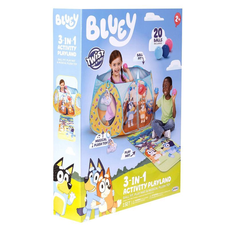 slide 3 of 11, Bluey Kids Ball Pit Playland with 20 Soft Flex Balls Electronic Sounds and Mat, 1 ct