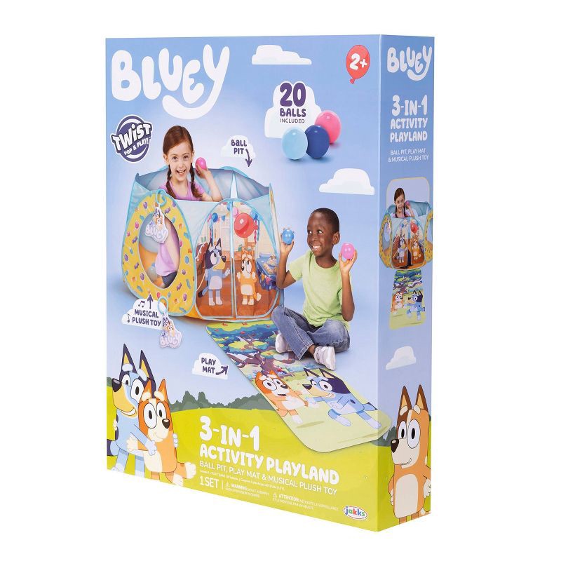 slide 2 of 11, Bluey Kids Ball Pit Playland with 20 Soft Flex Balls Electronic Sounds and Mat, 1 ct