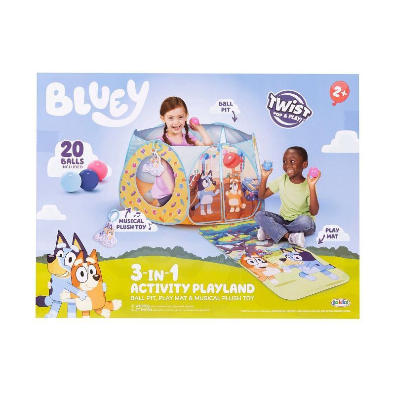 slide 9 of 11, Bluey Kids Ball Pit Playland with 20 Soft Flex Balls Electronic Sounds and Mat, 1 ct