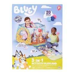 Bluey Kids Ball Pit Playland with 20 Soft Flex Balls Electronic Sounds and Mat