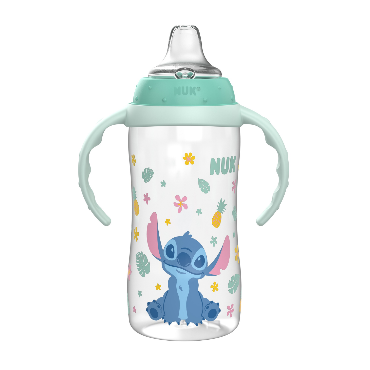 slide 1 of 4, NUK 10 fl oz Disney Stitch Large Learner Cup, 10 fl oz