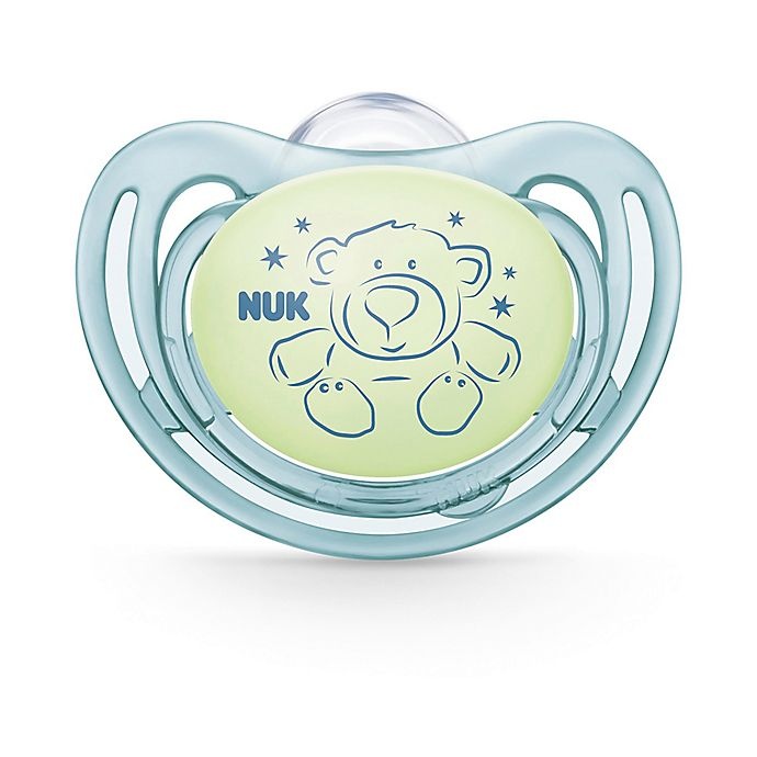 slide 7 of 8, NUK Airflow Glow-in-the-Dark 6-18 Months Pacifiers - Blue and Green, 2 ct