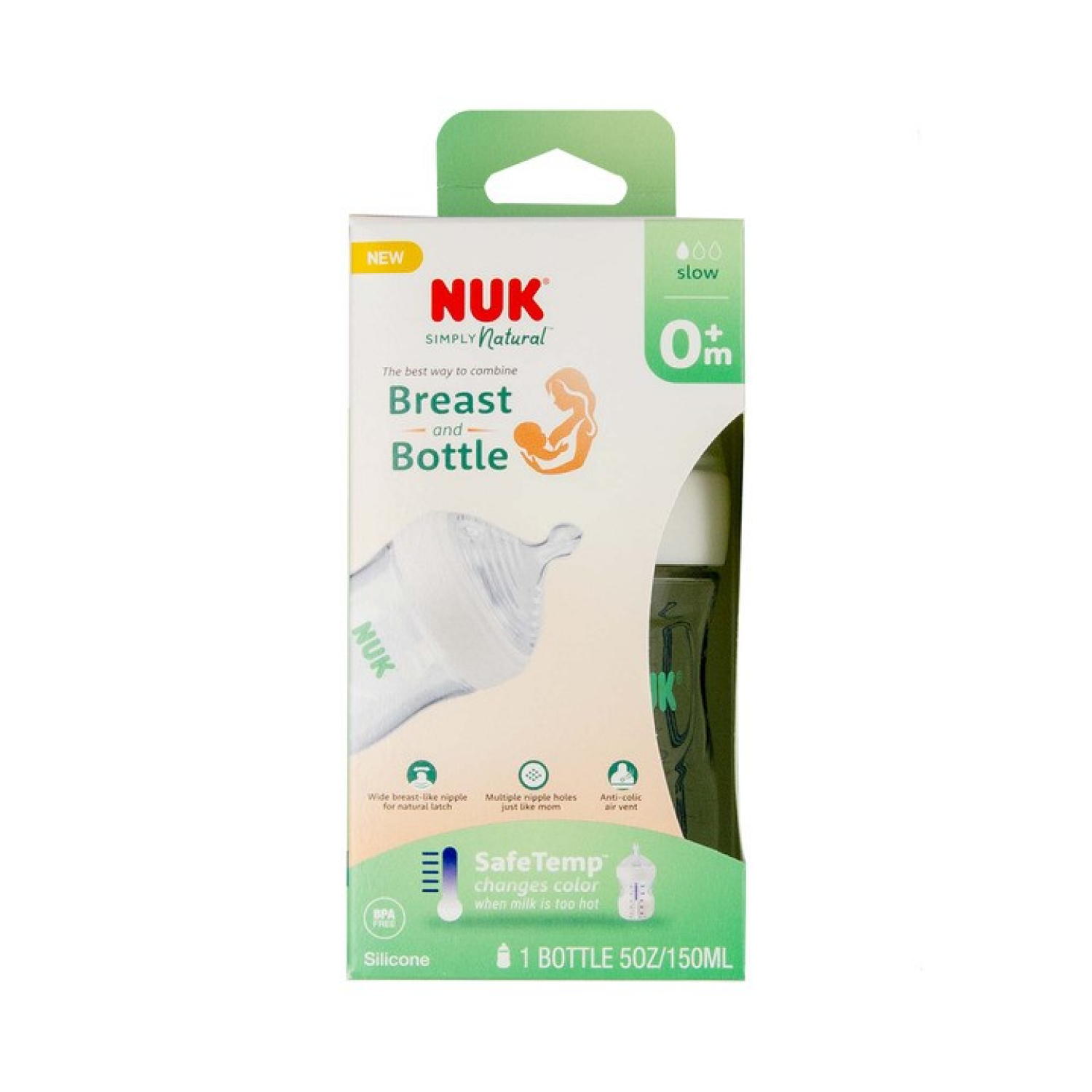 slide 1 of 1, Nuk Simp Nat Bottle, 1 ct