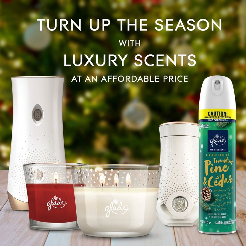 slide 12 of 15, Glade Aerosol Room Spray Air Freshener - Twinkling Pine & Cedar - 16.6oz/2pk, 16.6 oz, 2 ct