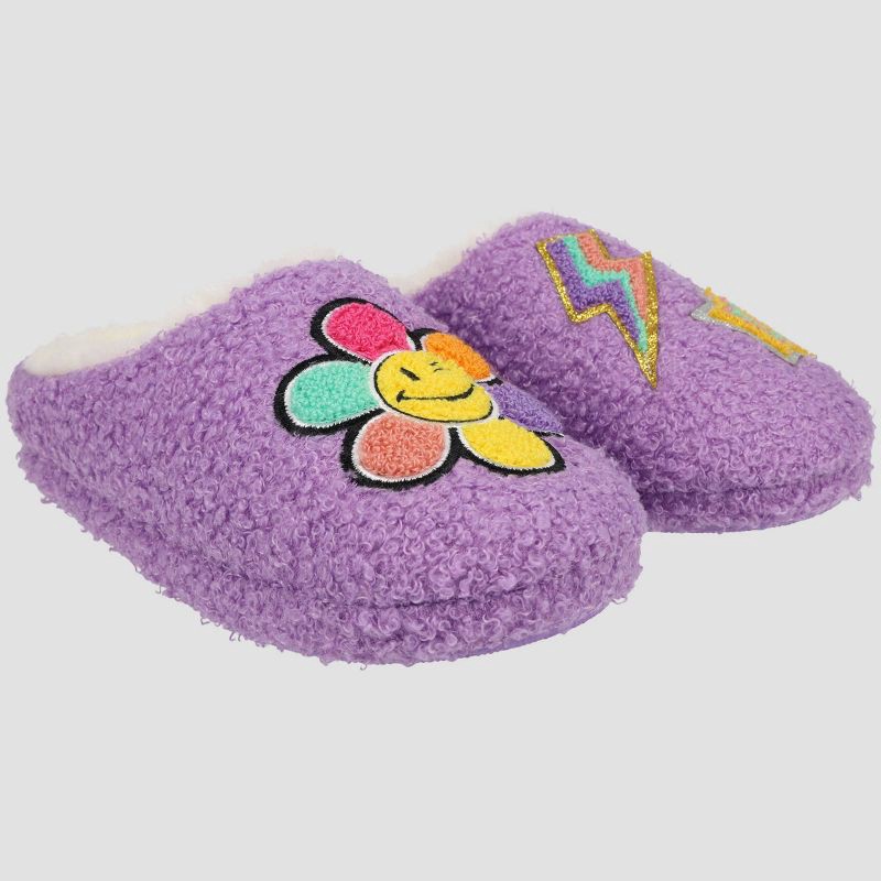 slide 4 of 7, Girls' Joe Boxer Plush Clog Slippers - Purple M, 1 ct