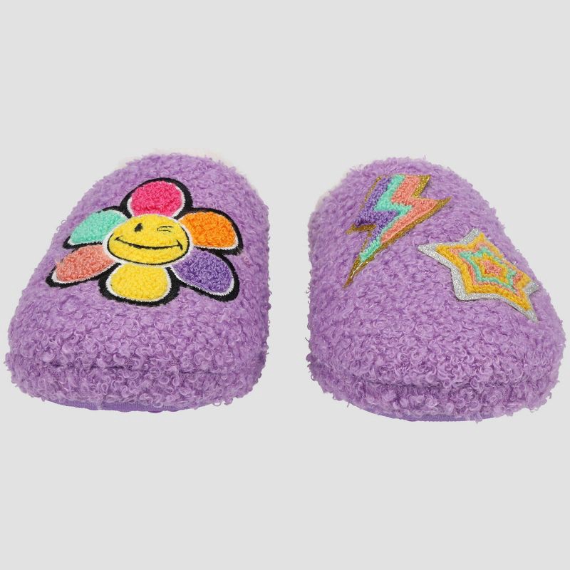 slide 3 of 7, Girls' Joe Boxer Plush Clog Slippers - Purple M, 1 ct