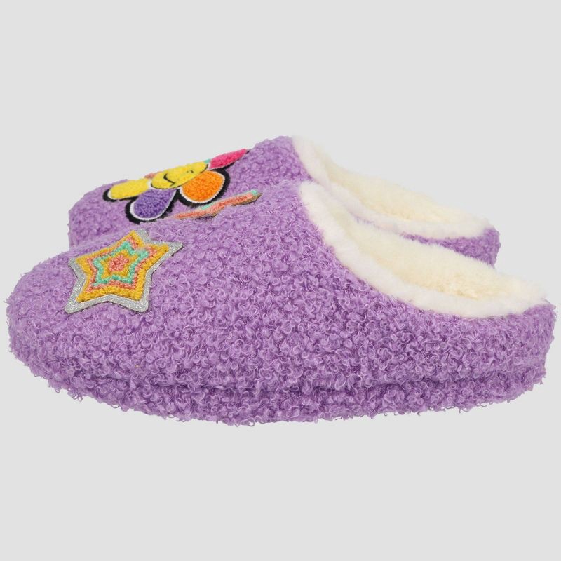 slide 7 of 7, Girls' Joe Boxer Plush Clog Slippers - Purple M, 1 ct
