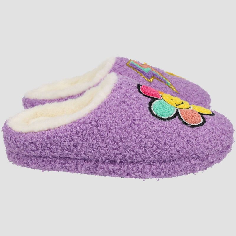 slide 5 of 7, Girls' Joe Boxer Plush Clog Slippers - Purple M, 1 ct