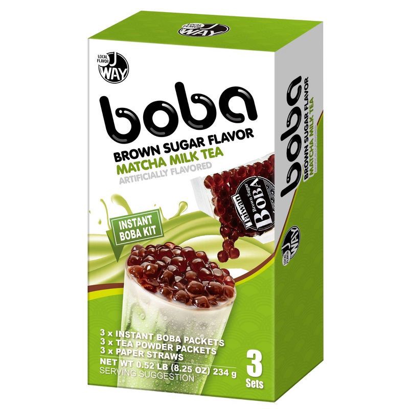 slide 1 of 8, J Way Instant Boba Kit Matcha Latte Sweet Tea Variety - 8.25oz, 8.25 oz