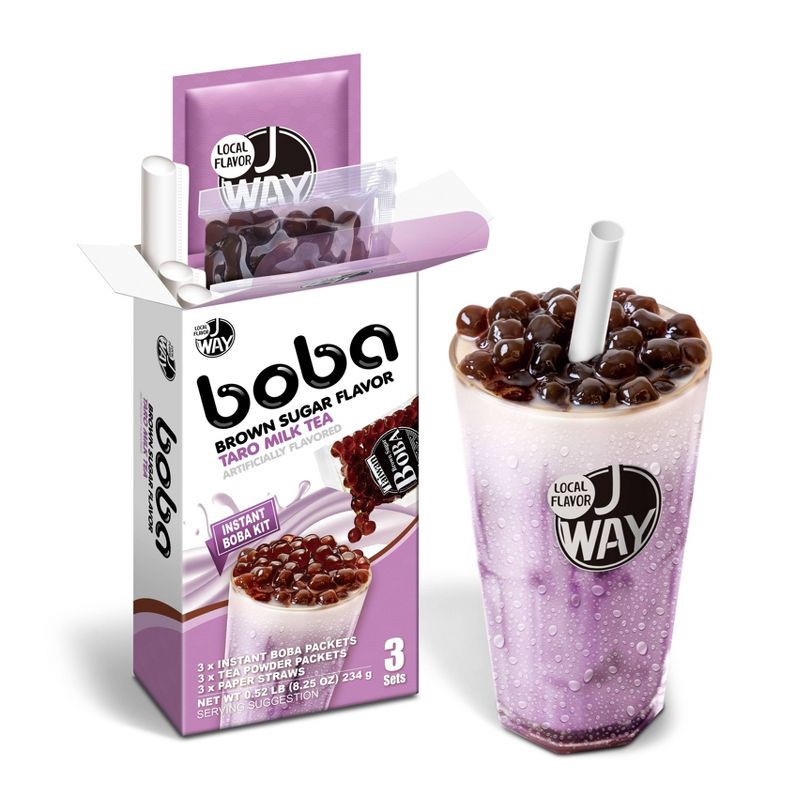 slide 6 of 8, J Way, Instant Boba Kit, Taro Milk Tea Fruit Tea Variety - 8.25oz, 8.25 oz