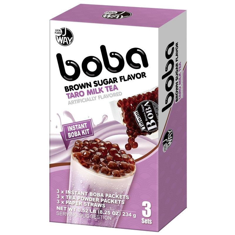 slide 1 of 8, J Way, Instant Boba Kit, Taro Milk Tea Fruit Tea Variety - 8.25oz, 8.25 oz