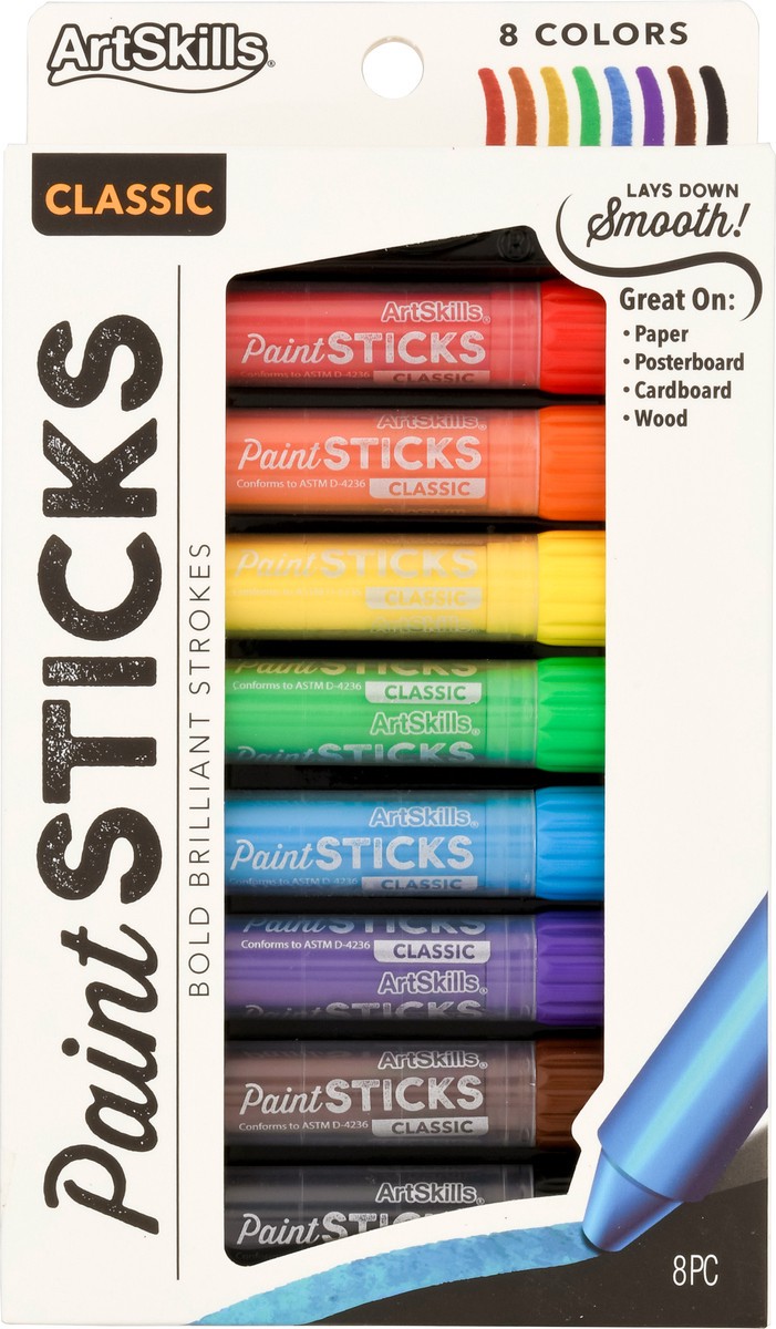 slide 1 of 9, ArtSkills Paint Sticks, 8 ct