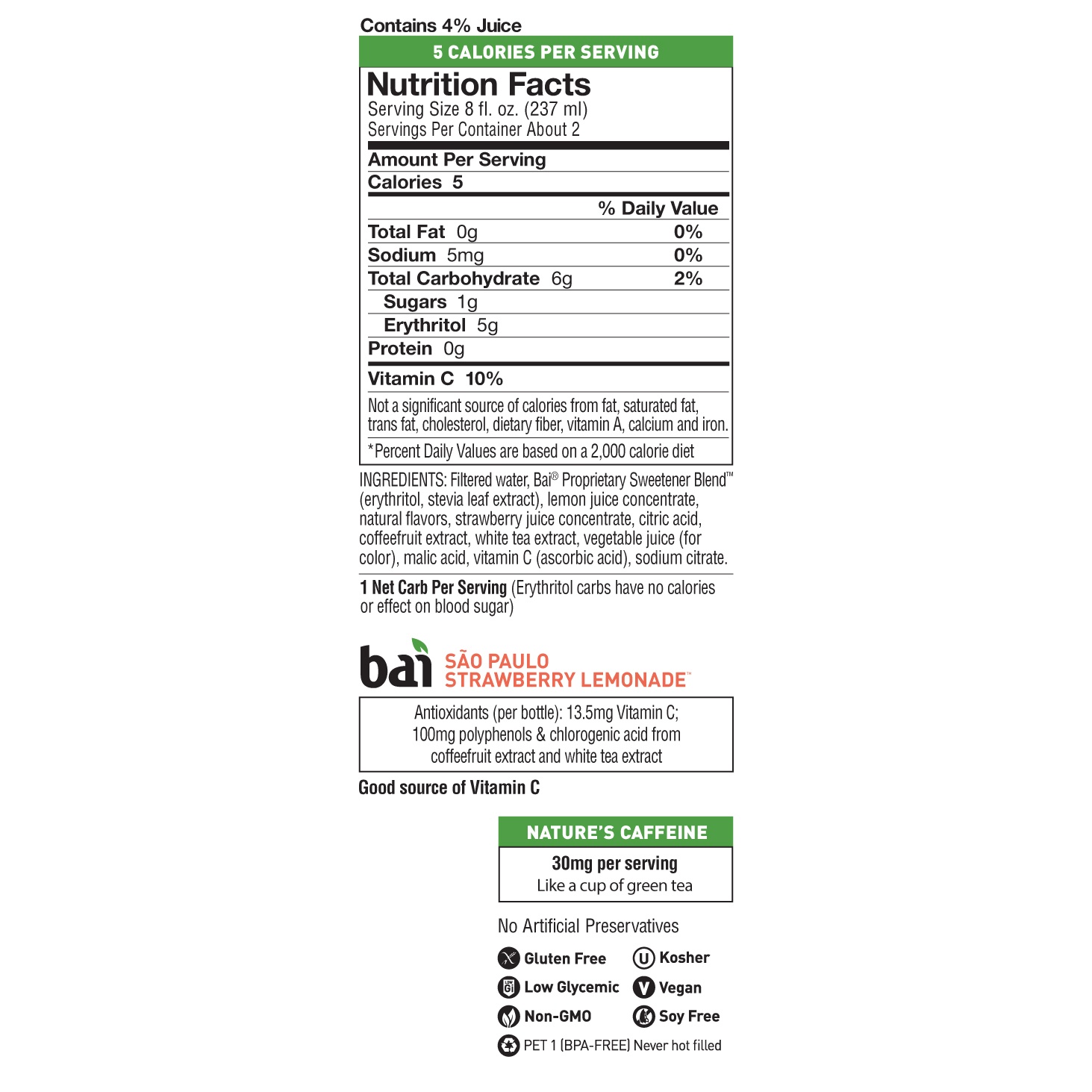 slide 3 of 3, Bai Antioxidant Infusion 18 oz,