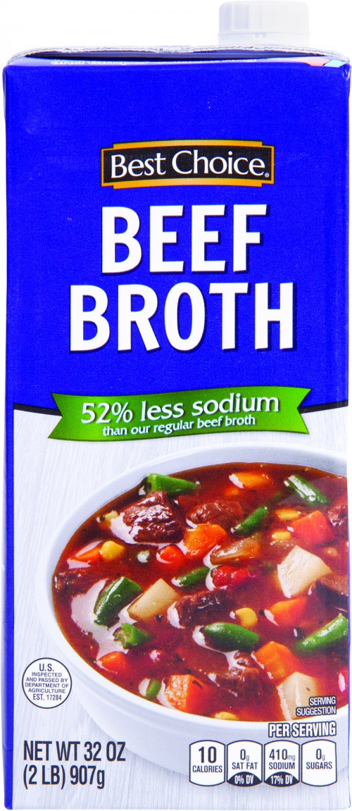 slide 1 of 1, Best Choice Beef Broth 52% Less Sodium, 32 oz